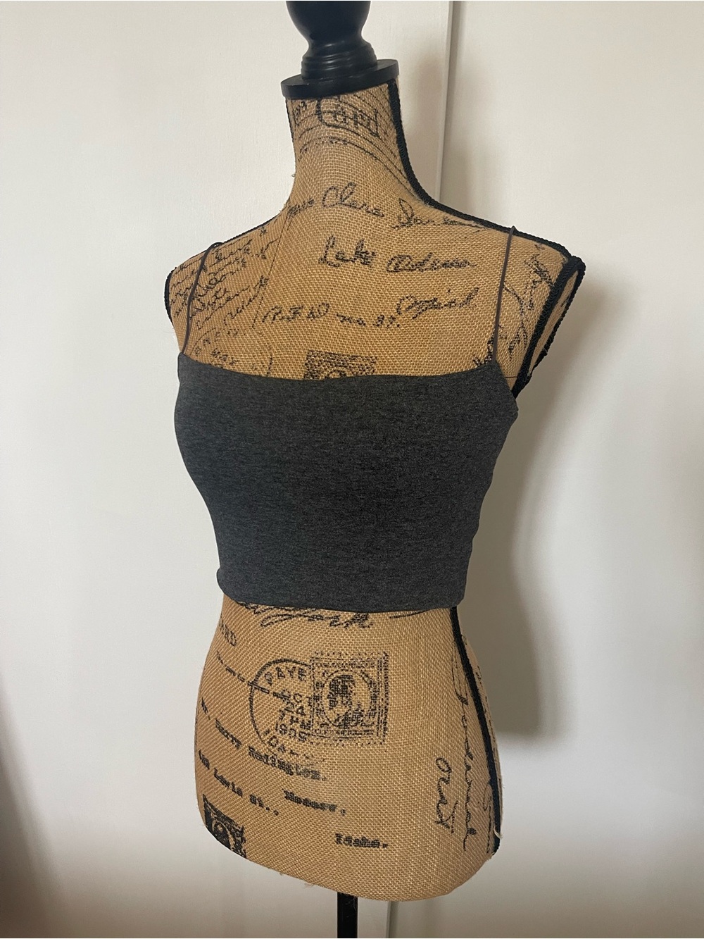 naked wardrobe Charcoal Gray Cropped Camisole Tank